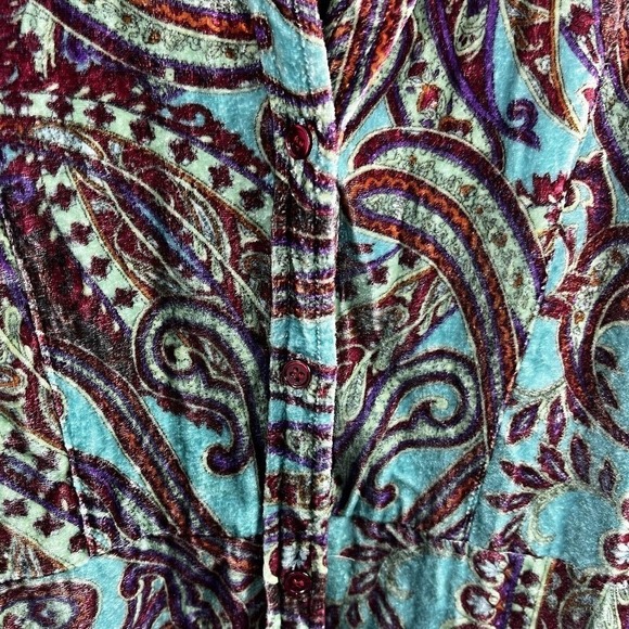 Chico's Velvet Paisley Button Down Tunic Shirt and Tank Top 2 Set of 2 L 12 - Picture 4 of 16